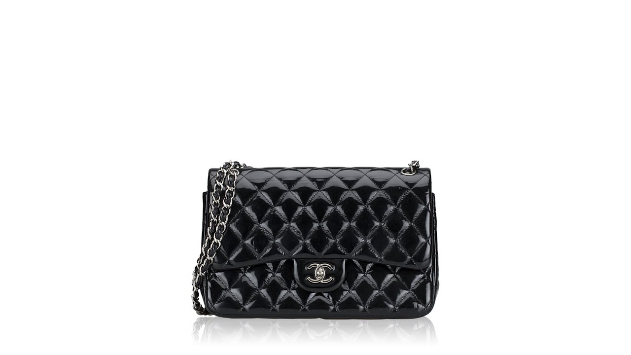 Chanel Patent Jumbo Classic Double Flap Bag Black 
