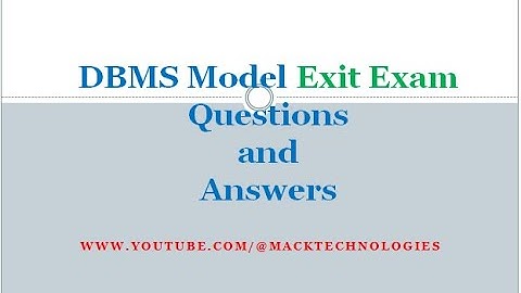 Exit Exam Model Questions with Answer: DBMS
