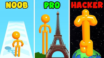 NOOB vs PRO vs HACKER | Tall Man Run (All Satisfying Mobile Gameplay) | B8 Gamer