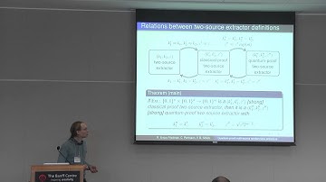 Jan 14 Christopher Portmann. "Quantum-proof multi-source randomness extractors.." (Part 1)