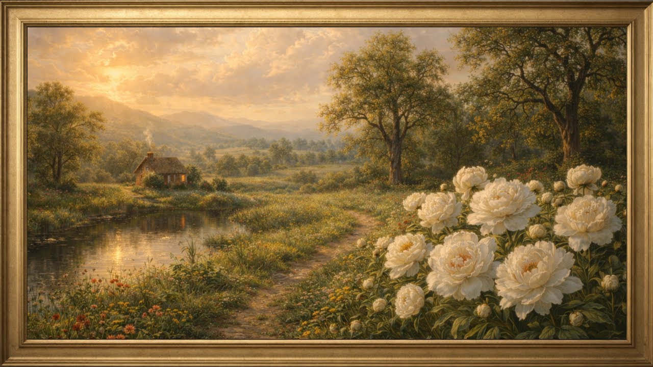Cozy Spring Meadow Ambience | 4K Frame TV Art | Relaxing Painting (3 Hours)