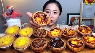 Nata O Bica Portuguese Egg Tart And KFC Egg Tart Eating Show. Dessert Mukbang