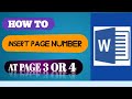 How to insert page number in word from specific page  word doc mein page numbering kaise kare