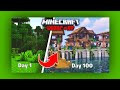 Minecraft 100days junjel only world surrival in hardcore build house 😍