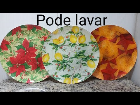 Vídeo: Como Fazer Um Prato Na Técnica De Decoupage