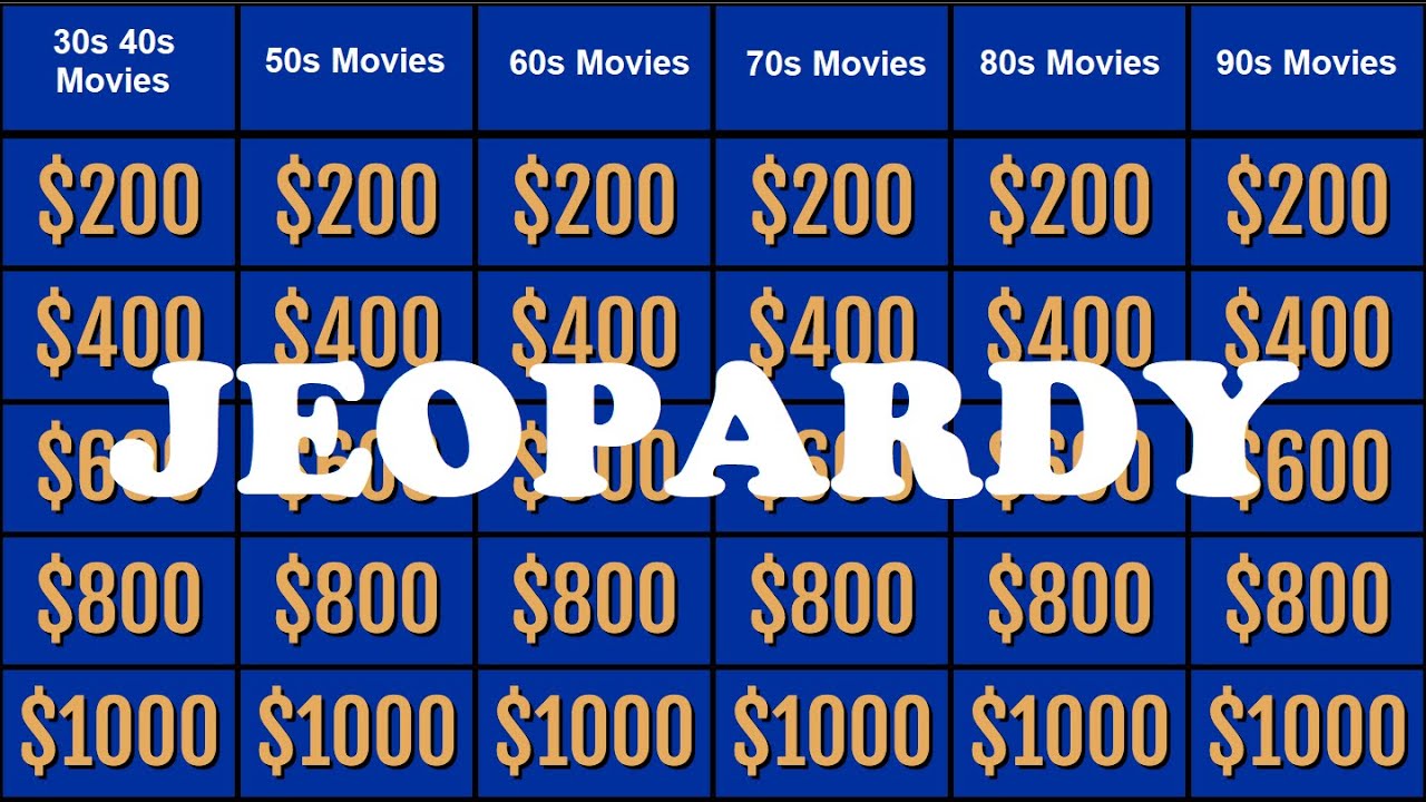 Jeopardy Quiz 1980s Movies