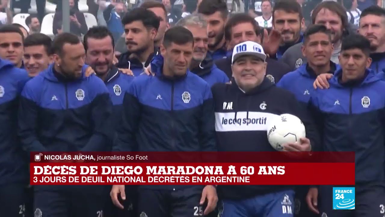 Décès de Diego Maradona à 60 ans la célèbre "main de Dieu", chef d