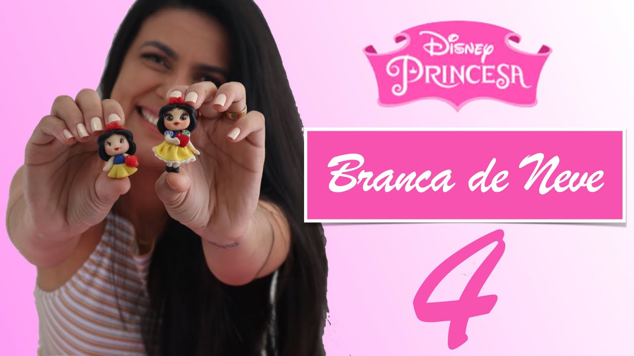Aplique Branca de Neve em Biscuit - modelada a mão
