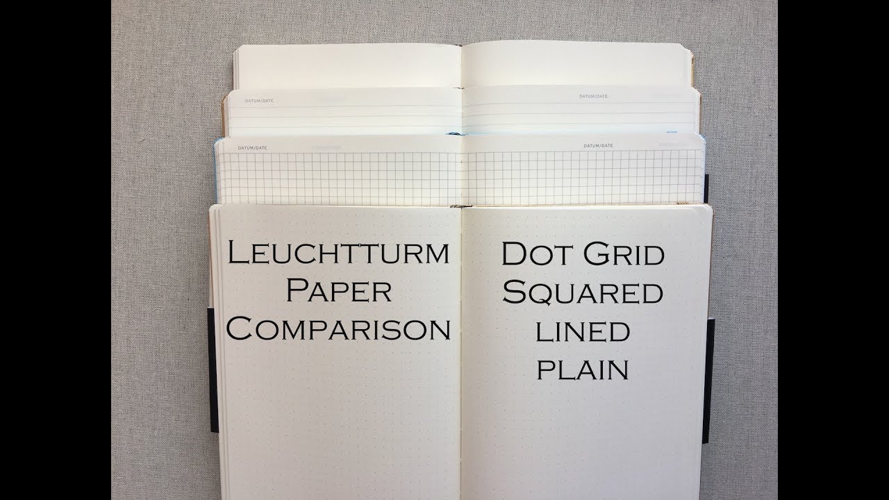 Leuchtturm Paper Comparison Dot Grid Squared Lined Plain Youtube