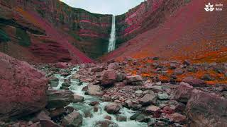 Calming Mountain River Flowing in Red mountains (10 hours) Nature White Noise for Sleeping, Study.