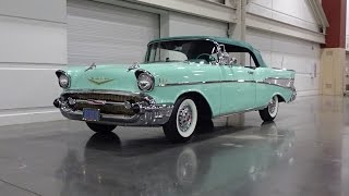 1957 Chevrolet Bel Air Convertible in Surf Green & Engine Sound on My Car Story with Lou Costabile