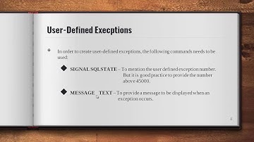 ADVANCED SQL - EXCEPTIONS- SESSION 8