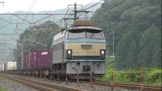 [減光＆警笛] EF66 52号機牽引コンテナ貨物 [ありがとう♪]