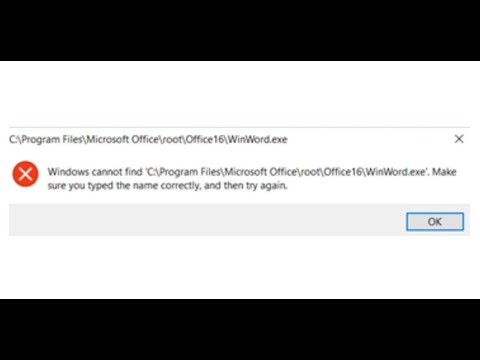 Fix Error Windows cannot find C:\Program Files\Microsoft Office \root\Office16\ - YouTube