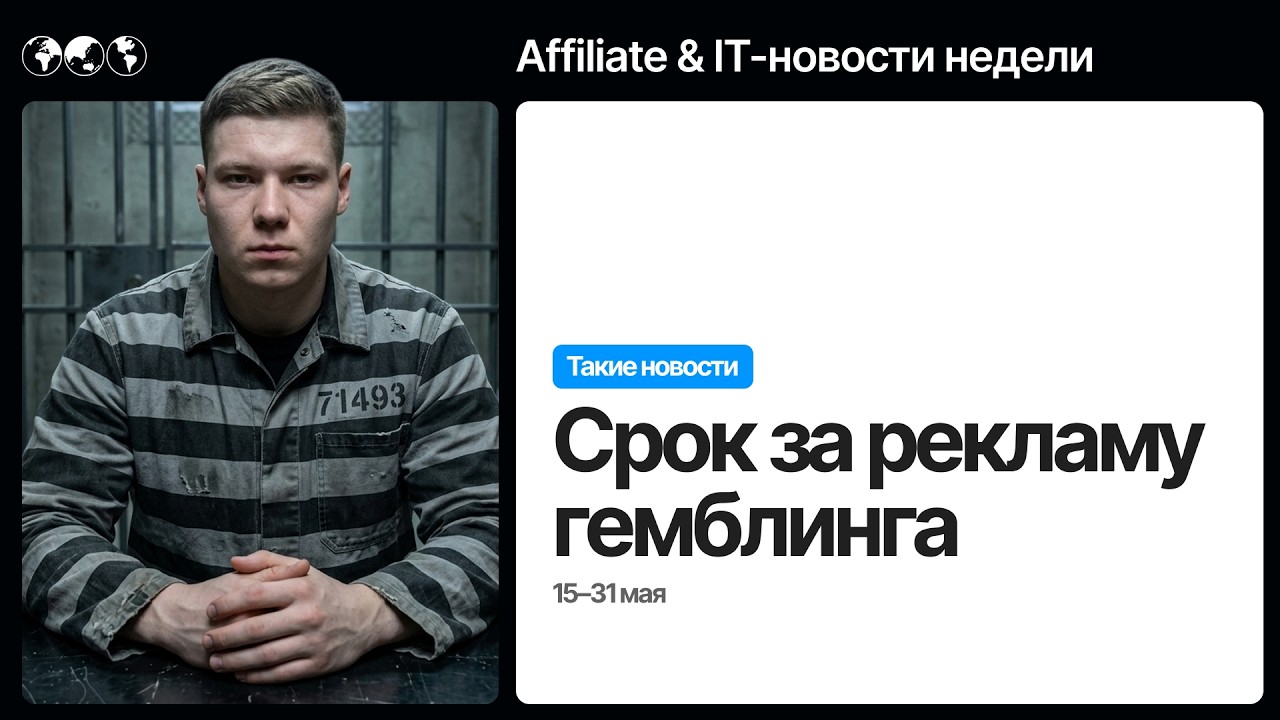 ⚡ТАКИЕ НОВОСТИ #104: срок за рекламу гемблинга для стримеров, блогеров и арбитражников