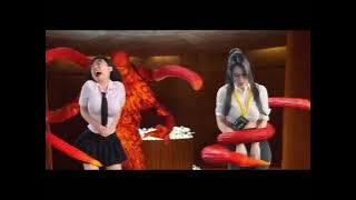 The Red Monster Tentacle ( Wrapped girls scene )