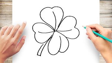 How to draw a four leaf clover