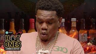 Theron Struggles to the Fiery End | Hot Ones Caribbean | USVI Ep 06 screenshot 4