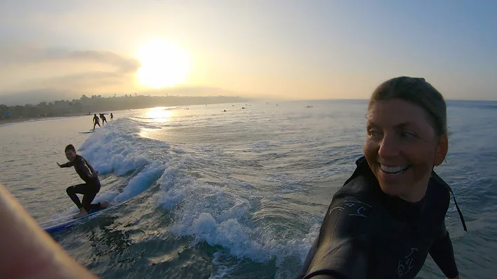 Surfing Doheny State Beach at 6am  a friendly surf...