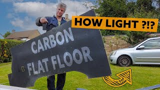 Carbon flat floor! How to make composite carbon sheet panels. How light is too light?