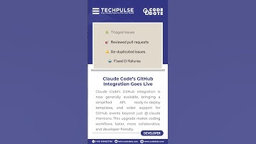 🚀 Claude Code GitHub Integration Launches #ClaudeAI #ClaudeCode #techpulse #codedotetechnologies