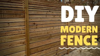 How To Build a Modern Horizontal Privacy Fence - DIY Friendly Project