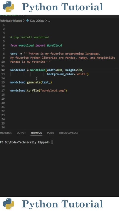 Generating Word Clouds With Python | Python Tutorial - YouTube