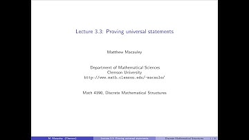 Discrete Mathematical Structures, Lecture 3.3: Proving universal statements