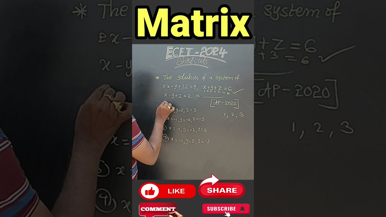 AP ECET-2020 Previous Paper Explanations|| Matrix || Trick#5|| 