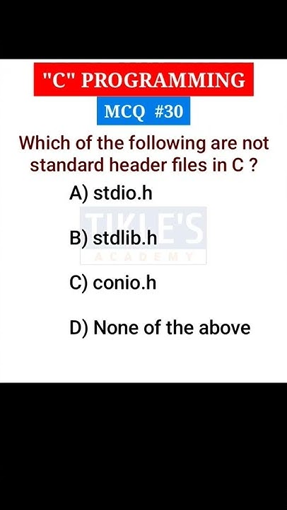 C PROGRAMMING MCQ 30 #shorts #tiklesacademy - YouTube