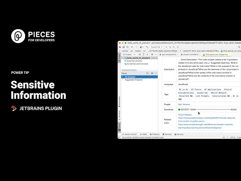 Power Tip: Protect Sensitive Information | JetBrains Plugin