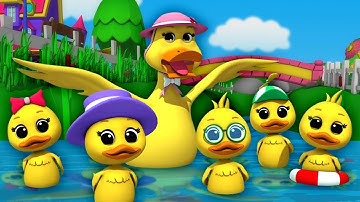 Lima bebek kecil | sajak anak-anak | Nursery Songs | Five Little Ducks