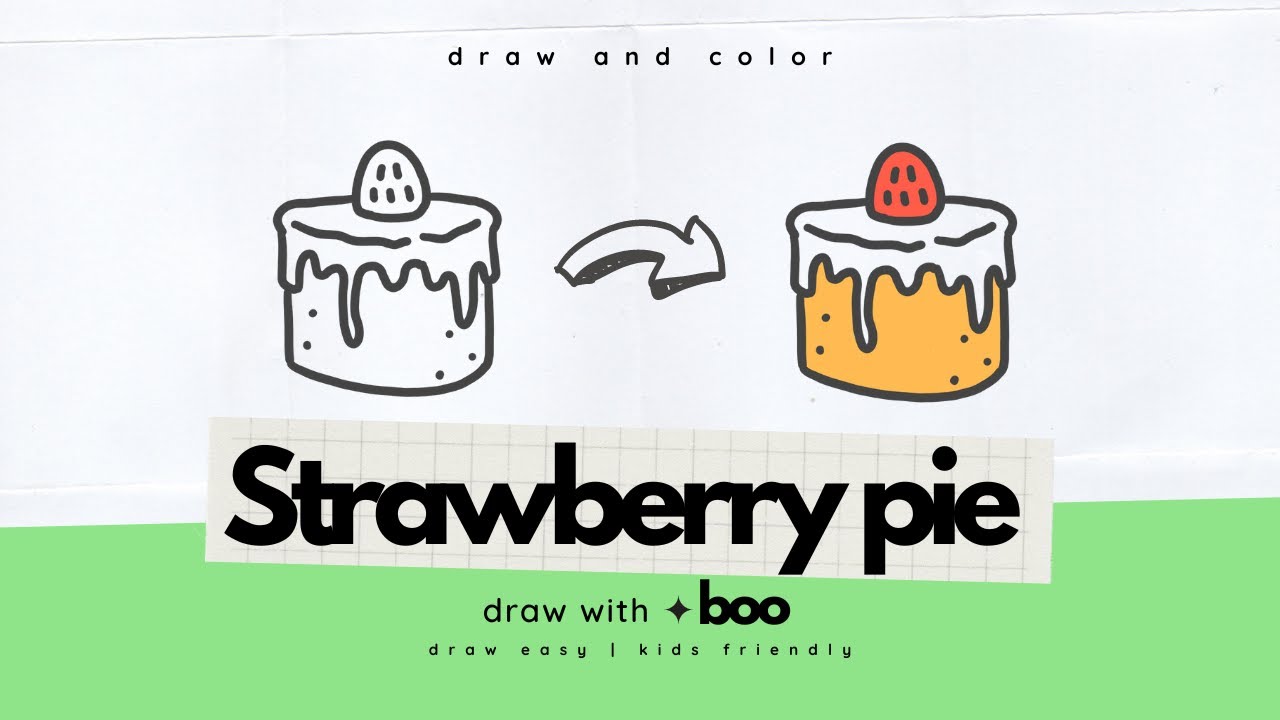 How to Draw and Color a Strawberry Pie 🍰🍓 easy step by step tutorial ...