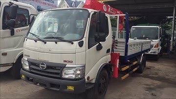 Xe Tải Hino WU352 Gắn Cẩu Unic 230 - 4 Khúc, Tải Trọng 3.49 Tấn, Thùng Dài 4.3m, Bán Trả Góp