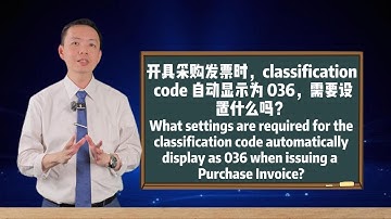 开具采购发票时，classification code 自动显示为 036，需要设置什么吗