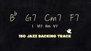 【1625 in B♭】[150 BPM] Jazz Backing Track/B♭ G7 Cm7 F7 Please enjoy your JAM!!