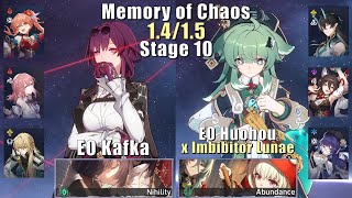 E0 Kafka & E0 Huohuo Imbibitor Lunae | 1.4/1.5 Memory of Chaos 10 | Honkai: Star Rail
