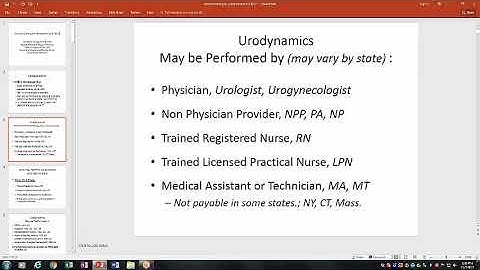 Correct Coding for Urodynamics in 2018