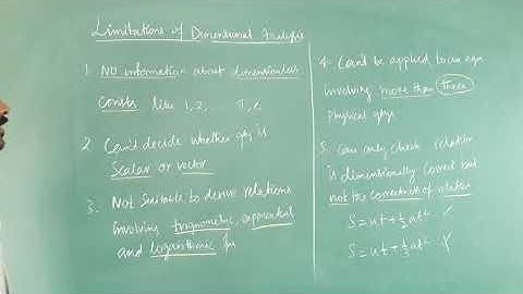 Limitations of Dimensional analysis class 11 physics