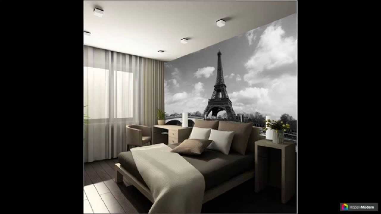 Дизайн Спальни С Фотообоями Над Кроватью Фото