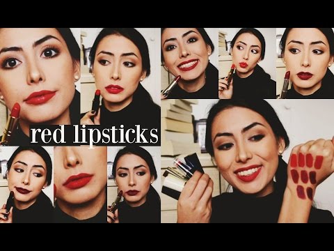Favourite Drugstore RED Lipsticks & Swatches!