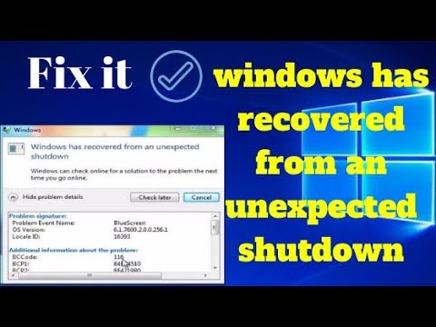Window Has Recovered From An Unexpected Shutdown In Windows And How To Fix It 2019 HINDI. | Foci
