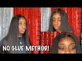 GLUELESS CLOSURE WIG INSTALL | FRONTAL LOOK ALIKE