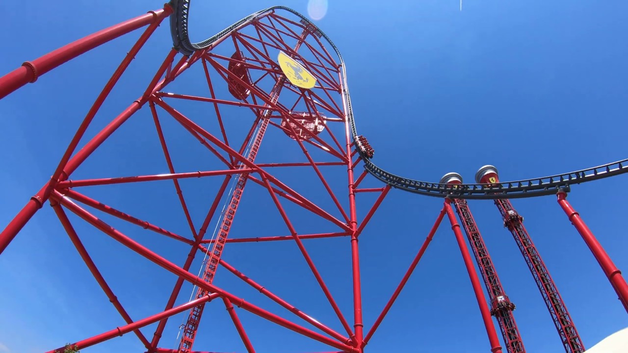 Red Force and Junior Red Force Off-ride Ferrari Land 2019 4K 60FPS ...