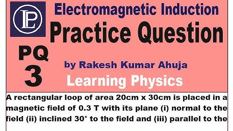 A rectangular loop of area 20cm x 30cm is placed in a magnetic field of 0.3 T with its plane (i) nor