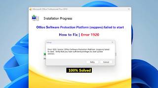 [FIX] Error 1920  Office Software Protection Plateform Failed to Start | MS Office 10