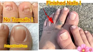 My Toenails Look REAL &amp; NATURAL Using Homemade Natural Color Polygel &amp; Dual Forms (NO Toenails)