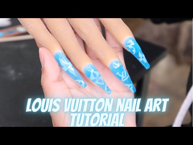 Acrylic Nails Tutorial, Louis Vuitton Nail Art Tutorial, Louis Vuitton  Nail Design