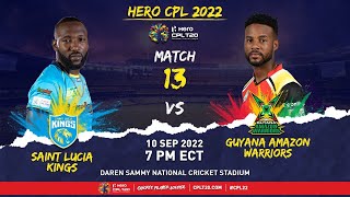 LIVE | St Lucia Kings vs Guyana Amazon Warriors | CPL 2022