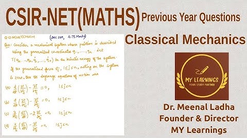 (Q.ID.M(NET)CM01M) Previous Years Question on Classical Mechanics, CSIR UGC NET, Dec 2019.